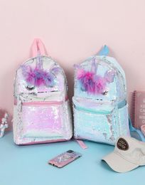 2 Colours Unicorn Backpacks Kids Girls Cartoon 3D Sequins Animal School Bag New Teenagers Fashion Travel Backpack5261623