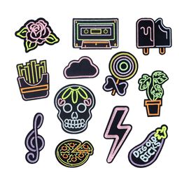 Retro Iron on Patches Glow in Dark Morale Embroidered Applique Badge Sew on DIY Clothing Accessories Perfect for Jeans Jackets Backpacks Hats Vest