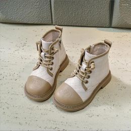 Boots Children's Shoes 2024 Autumn Fashion Versatile Riding Girls' Boys' Leather Short Size 26-36