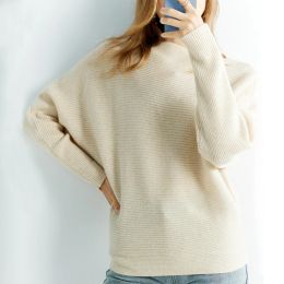 Sweaters Women's Knitted Sweaters Cashmere Sweater 100% Merino Wool Oneck Batwing Sleeve Pullover Winter Fall Jumper Clothing Top Female