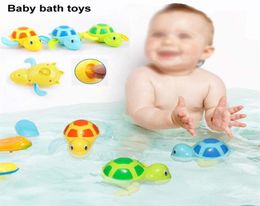 3pcs Cute Cartoon Tortoise toys Baby bath Toys Floating Swim Turtle Woundup Chain Clockwork Kids Beach pool Bath Toys swimming an9423096