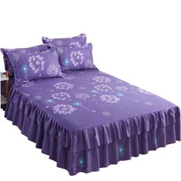 Bedding Sets Nordic Romantic Flower Pattern Bedding Sets Cotton Ruffled Bed Skirt Queen Ers Sheet Home Decoration Drop Delivery Home G Dhlpk