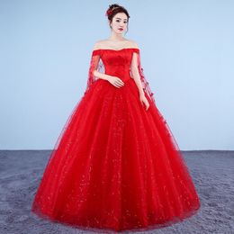 Custom Made Wedding Dresses 2020 New Red Romantic Bride Dress Plus Size Sweetheart Princess Gown Embroidery Vestido De Novia211Z