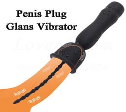 17 Speeds USB Charge Glans Vibrator Delay Lasting Trainer Penis Plug Male Masturbator Gay Urethral Sound Adult Sex Toys for Men Y12909780