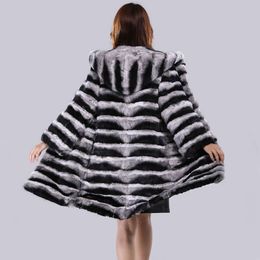 Winter Women's Coat Warm Medium Length Windbreaker Mink Fur Hooded Jacket 676418