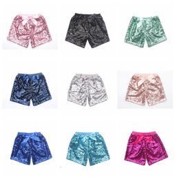 Baby Sequins Shorts Summer Pants Girls Glitter Bling Dance Sequin Costume Glow Bowknot Short Fashion Boutique Trousers YL6219103827