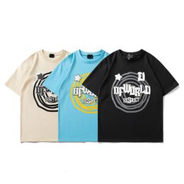 Men's T-Shirts Mens t shirt Letter Printed Trendy Brand Oversized Men American Street Y2K Clothing Retro Casual Loose Pullover Women 240327