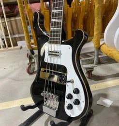 Custom Rickenback 4003 Electric Guitar, Bass Guitar, Basswood Body, Black Color, Rosewood Fretboard, 4 Strings