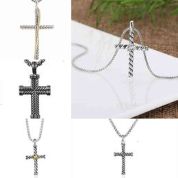 Chain Necklace Sliver Dy High Quality Diamond Necklaces Women Designer Luxury Amulet Pendants Sunflower Brand Retro Classic Couple240J