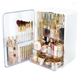 Storage Boxes Home Makeup Box Cosmetics Desktop Dustproof Lipstick Skincare Drawer Dresser Rack Organisers