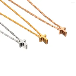 Pendant Necklaces Fnixtar 20Pcs/Lot Cross Necklace Stainless Steel Religion Chain Believer For Women's Fashion Jewellery