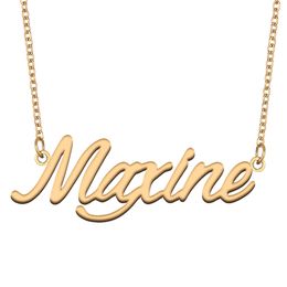 Maxine name necklaces pendant Custom Personalized for women girls children best friends Mothers Gifts 18k gold plated Stainless steel