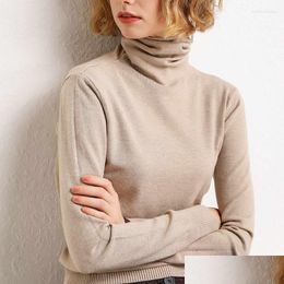 Women'S Sweaters Cashmere Turtleneck Sweater Women Wool Warm Jumper Autumn Winter Clothes Female Solid Pl Femme Hiver Plover Drop Del Dhrko