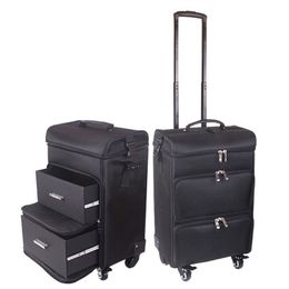 2021 suitcase Professional women trolley makeup case large rolling luggage new cosmetic box beauty tattoo manicure toolbox multila293r