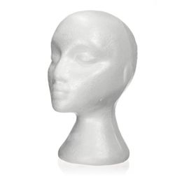 275 x 52cm Dummy mannequin head Female FoamPolystyrene Exhibitor for cap hair accessories and wigs Woman Mannequin Foam5324039
