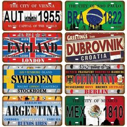 Metal Painting National Flag Metal Sign Home Decor Tinplates Plate Plaque Tin Sign Vintage For Garage Bar Pub Living Room Wall Decoration Art T240316