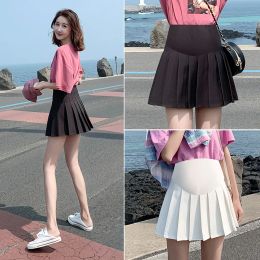 Dresses 8887# Summer Chic Ins Sexy Hot Pleated A Line Loose Maternity Mini Skirts Adjustable Belly Skirts for Pregnant Women Pregnancy