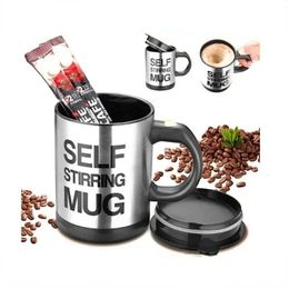 350ml Mugs Automatic Electric Lazy Self Stirring Mug Cup Coffee Milk Mixing Mug Smart Stainless Steel Juice Mix Cup Drinkware 240306