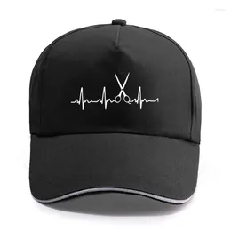 Ball Caps Summer Heartbeat Hairdresser Printed Baseball Cap Unisex Women Men Cotton Barber Dad Hat Snapback Hats Trucker Sun-Hats