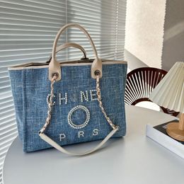 Chanells Tote Bag Designer Bag Classic Fragrant Wind Versatile Embroidered Beach Bag Fashionable Shoulder Bag Linen Canvas Large Capacit 1587