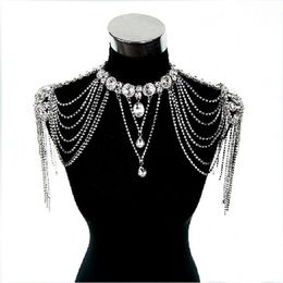 Spring 2019 New Style Bridal Shoulder Chain Real Pos Sparkly Rhinestones Wedding Shoulder Chain Jewellery Necklace in Stock2005