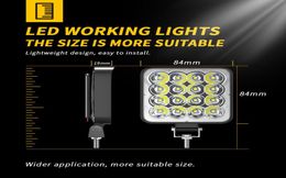 Mini 16 LED 48W Work Light Lamp Square Spotlight 12V 24V Offroad Bar 4X4 4WD For Truck Car SUV ATV Headlight Auto9882489