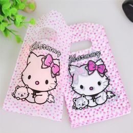 New 500pcs lot 9 15cm Good Quality Pink Cute Small Kitty Pouches Mini Gift Bags252G