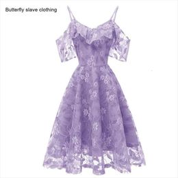 Lace Strap Sleeve Dress Summer Slim Fit Large Swing Sexy A Line Womens Clothing