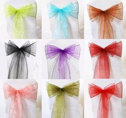 Cheap chair Sash chair bow hood organza For Wedding Party Shower Bridal Wedding Supplies 65cm Length 10 color60915298072025