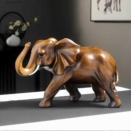 Decorative Objects Figurines New ical Style Lucky Elephant Figurine Home Decor Simple Living Room Decorations TV Cabinet Ornament Housewarming Gifts T240309