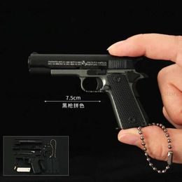 Gun Toys New PUBG Jedi 1 3 Mini Colt 1911 Pistol Model Detachable Free Assembly Alloy Toy Gun Keychain Fidget Toy for Boy Collection Gift T240309