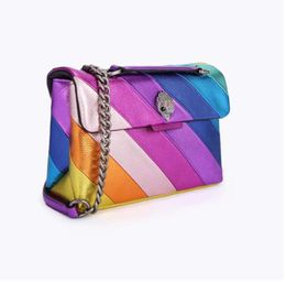 Kurt Geiger Deigner Bag Medium Size Kensington Shoulder Bags Real Leather Handbag Rainbow Micro Fibre Eagle Head Luxury Cross Body Purse with Full Fashion Bag466