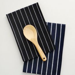 12 Pcs lot Family daily use Mediterranean blue series anti fade 100% cotton dark blue striped Kitchen dining table napkins Tea tow2464