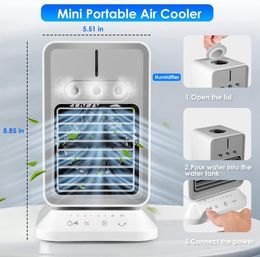 Supply Desktop Usb Mini Desktop Spray Humidification Refrigeration Fan Battery Air Cooler Home Office Air Conditioner Fan wholesale