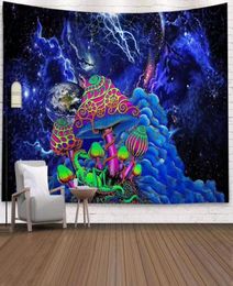 Space Mushroom Forest Tapestry Fairytale Trippy Colourful Dragon Wall Hanging Tapestry for Home Deco Tapestry Mandala LJ2011284295932