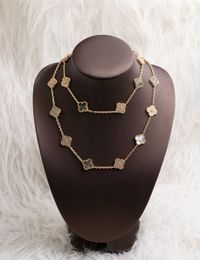 Designer-Anhänger-Halskette Sweet VanCA V Golden Doppelseitige Glücksklee-Zwanzig-Blumen-Halskette mit modischer und fortschrittlicher Pulloverkette PSYA