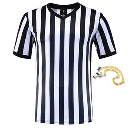 2223 Professional Football Referee Uniform Custom Shirts Adult Black White Soccer Jerseys Training Clothes shirt 240228
