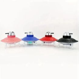 Colorful LED Light Acrylic UFO Flying Saucer Kit Hookah Shisha Smoking Waterpipe Banger Bubbler Pipes Portable Removable Innovative Cigarette Holder DHL