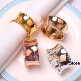 Gold Silver Round Napkin Rings Hotel Wedding Decor Zinc Alloy Napkins Buckle Festival Party Banquet Table Decoration Supplies TH1320