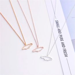 30PCS Small Caribbean Sea Island Jamaica Map Necklace Outline Country of Jamaican Continent Chain Necklaces for African Jewelry2440