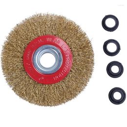 Wire Brush Wheel For Bench Grinder Polish Reducers Adaptor Rings 5Inch 125Mm