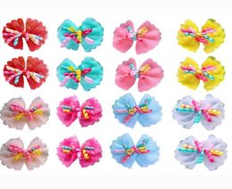 Dog Apparel 100PCS Bows Volumes Ribbon Pet Hair Lace Bowknot Rubber Bands Cute Accessories Porcelain Gift For Dogs1129628