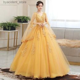 Urban Sexy Dresses New Gold Embroidery Long Puffy Dress Host Performance Graduation Dress Birthday Party Bride Bridesmaid Dress Prom Dresses L240309