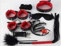 2018 Sexy 10pcsset Adult Tools Bondage Leather Fetish Kit Restraints Slave Sex Toys Erotic Lingerie For Women J1906136069981