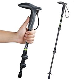 Elder T Handle Carbon Fibre Walking Sticks Tourism Cane Telescopic Trekking Nordic Walking Pole Hiking Crutches Bar Ultralight 240306