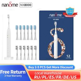 Nandme NX8000 Smart Sonic Electric Toothbrush Deep Cleaning Tooth Brush IPX7 Waterproof Micro Vibration Whitener 240309