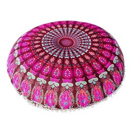 8080 cm sofa decorative cushions Mandala Floor Pillow Round Bohemian Meditation Cushion Ottoman Pouf pillow Case1674533