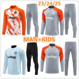 23 24 25 iNter adult tracksuit kids soccer training SUIT 2024 2025 Milans suit set ERIKSEN VIDAL BARELLA HAKIMI football jacket tracksuits jogging kit MAN SET