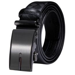 Automatic Ratchet Buckles Mens Belts Black Leather Formal Men Dress Jeans Belt Waist Straps Business Gift for Father Son Mal Big 240309