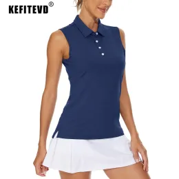 T-Shirt KEFITEVD Summer Golf Vest Women Sleeveless Polo Shirts Breathable Quick Dry Lightweight Sport Tank Top Tennis Running Gym Tops